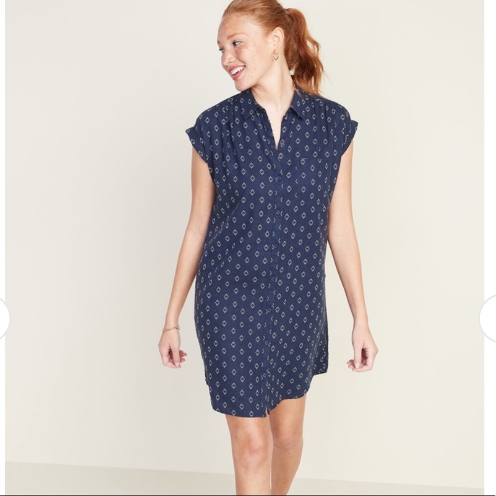 Old Navy Linen-Blend Shirt Dress